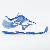 Mens Mizuno Break Shot 2 CC T951B White Blue  Lace Up Tennis Trainers